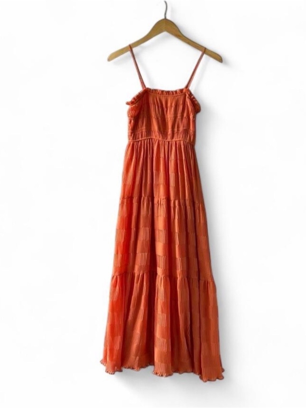 NWT Acler Style Maxi Boho Fitted Bodice Tiered Flowy Sheer Overlay Dress Medium